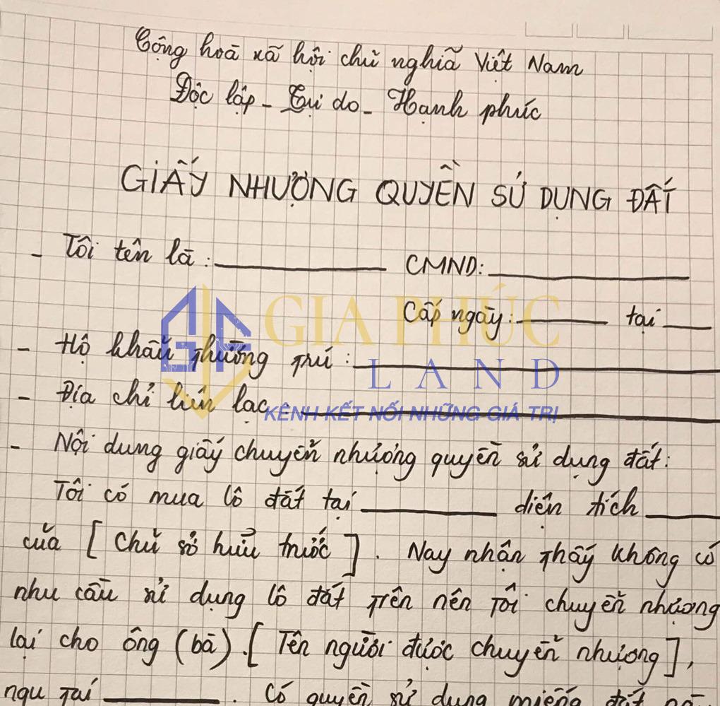Mẫu giấy mua bán đất viết tay thường không được công nhận pháp lý